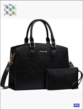 Vintage Tote Shoulder Bag Elegant PU Leather Satchel Medium Handbag